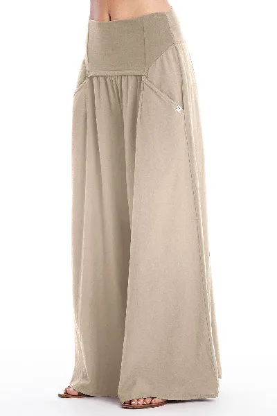 RAVENS VIEW IBIZA RAVENS VIEW IBIZA Damen vegan Hose Weites Bein Stein