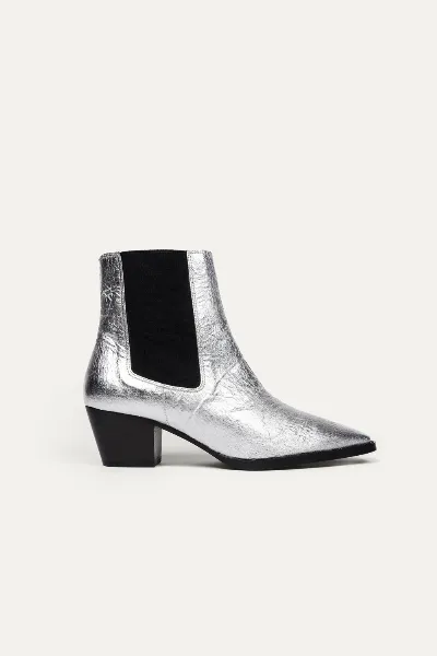 BIKKOU BIKKOU Damen vegan Stiefel 3pm Friday Rocks Metallic Silver