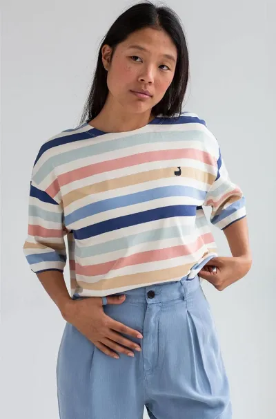 TWOTHIRDS TWOTHIRDS Damen vegan T-Shirt Cropped Fingal Stripes