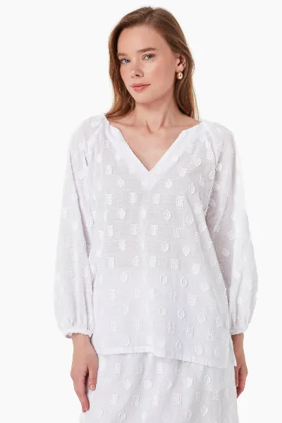 ORGANICATION ORGANICATION Damen vegan Bluse Jacquard