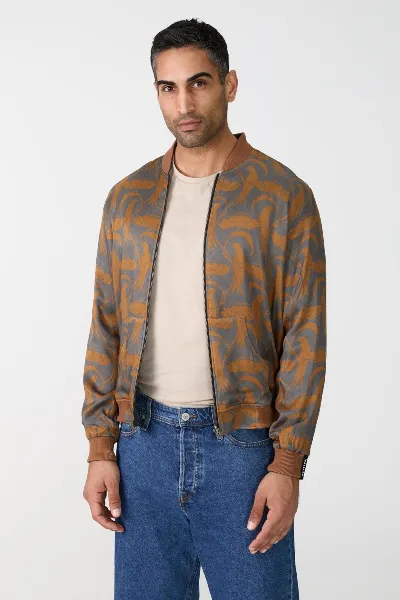 Yahmo Yahmo Herren vegan Jacke Bomber Reversible Laslo Nouveau/Pine