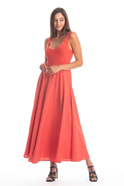 RAVENS VIEW IBIZA RAVENS VIEW IBIZA Damen vegan Kleid Madonna Fliese Rot