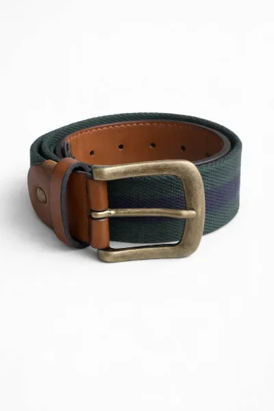 Solari Milano Solari Milano Herren vegan Gürtel Sempione Grün/Blau