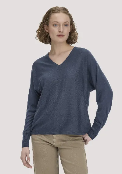 hessnatur hessnatur Damen Pullover Oversize aus TENCEL™ Lyocell und Bio-Baumwolle - blau