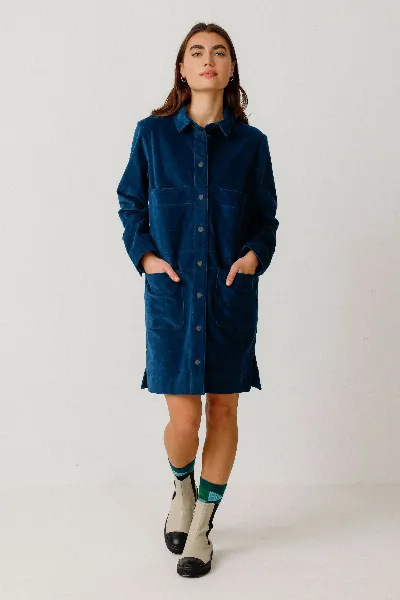 SKFK SKFK Damen vegan Hemdkleid Gaila Blau