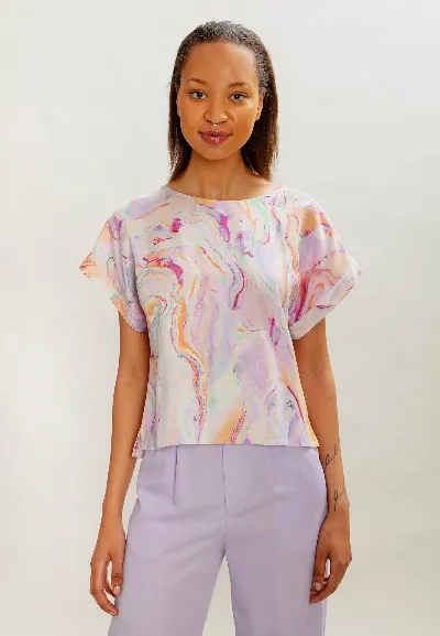 MAHLA MAHLA Damen vegan Felicity Blouse Rainbow Marble