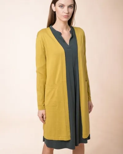 Alma & Lovis Alma & Lovis Lange Strickjacke aus Bio-Baumwolle Long Jacket