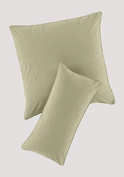 hessnatur hessnatur Perkal Kissenbezug aus Bio-Baumwolle - grün - Größe 80x80 cm