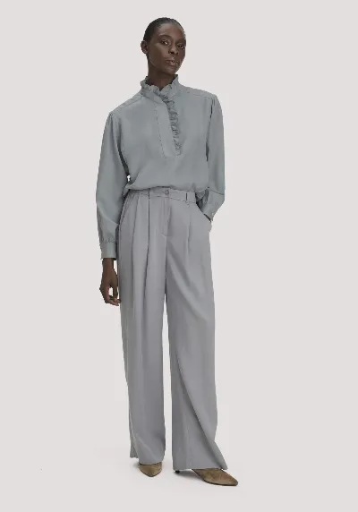 hessnatur hessnatur Damen Twill-Hose Wide Leg aus TENCEL™ Lyocell - blau