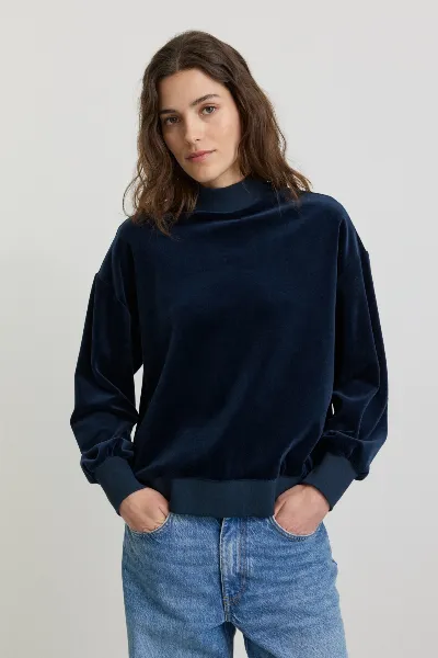 recolution Recolution Damen vegan Sweatshirt Allium Dunkelblau