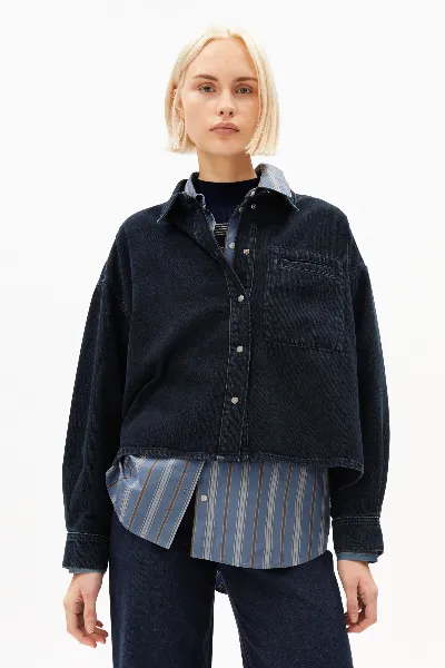 ARMEDANGELS Bluse Nalaani Denim Blau