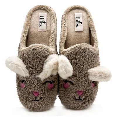 thies Veganer thies ® Organic Rabbit Slipper aus kuscheliger Biobaumwolle