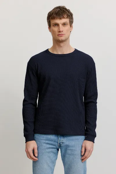 recolution Recolution Herren vegan Longsleeve Larkspur Dunkelblau