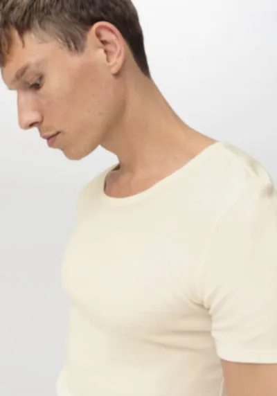 hessnatur hessnatur Herren T-Shirt im 2er-Pack PURE NATURE aus Bio-Baumwolle - natur - Größe 6 = L