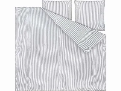 MELA MELA Bio-Bettwäsche MAJULI STRIPES aus Perkal, 3-tlg., 240x220/80x80 cm, blau/natur