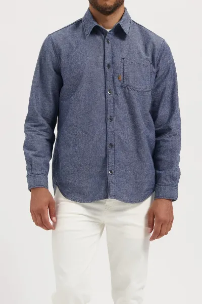 MUD Jeans MUD Jeans Herren vegan Denim Shirt Chris Medium Stone