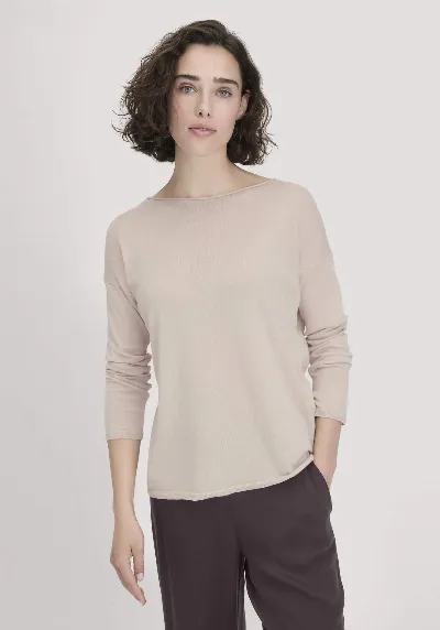 hessnatur hessnatur Damen Strick Pullover Oversize aus TENCEL™ Lyocell mit Bio-Baumwolle - beige