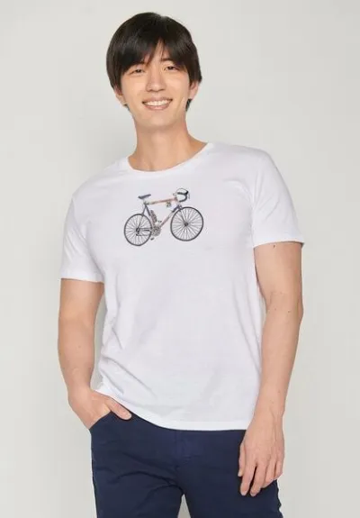 GreenBomb GREENBOMB Bike Mikkel Guide - Sportliches T-Shirt aus Bio-Baumwolle / hochwertiger Print / GOTS / Fair & Vegan
