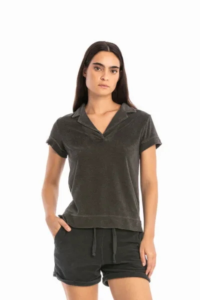 RAVENS VIEW IBIZA RAVENS VIEW IBIZA Damen vegan Polo Alexa Terry Anthrazit