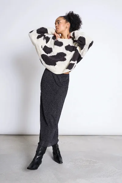 JAN 'N JUNE Rock Smuk Leo Print Braun