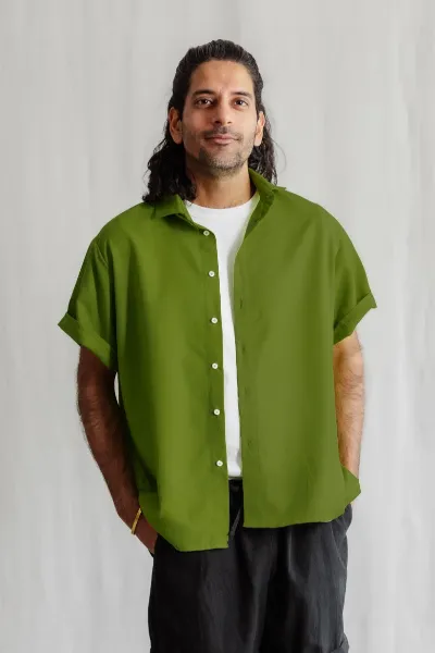 Jyoti Fair Works Jyoti Fair Works Herren vegan Hemd Nehani Basilikum