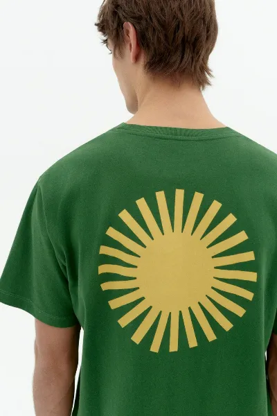 thinking mu Thinking MU Herren vegan T-Shirt Mit Gelber Sonne Rückseite