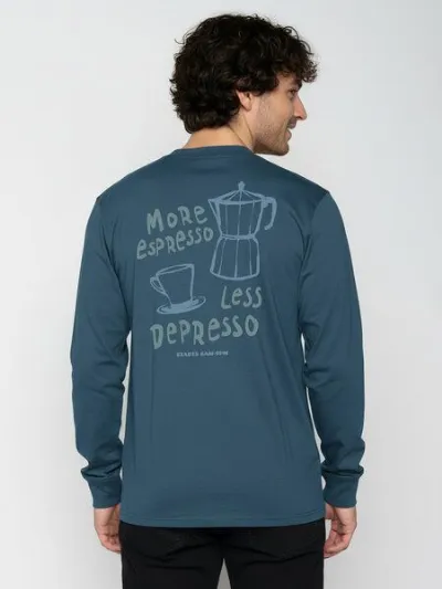 GreenBomb GREENBOMB Espresso Crisp - Sportliches Longsleeve / hochwertiger Print / GOTS / Fair & Vegan
