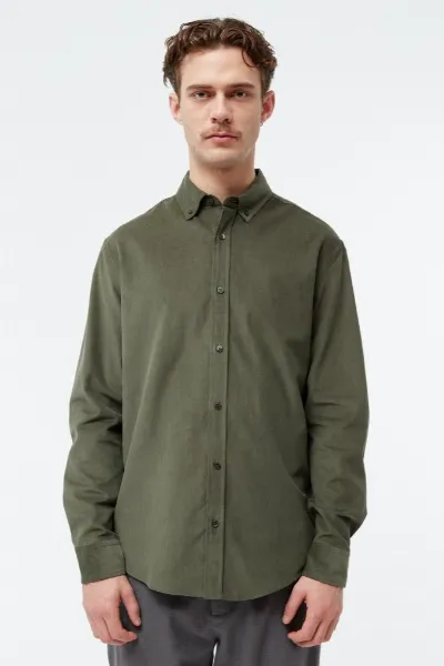Givn Givn Herren vegan Hemd Fabio Dark Khaki