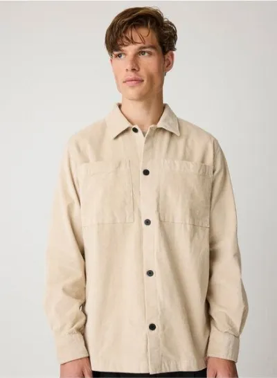 KnowledgeCotton Apparel KnowledgeCotton Apparel Lockeres Cord-Overshirt aus Bio-Baumwolle