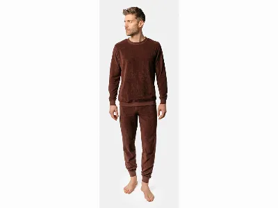 Living Crafts Living Crafts Bio-Herren-Frottee-Schlafanzug 'BJÖRN', espresso,
