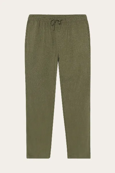 KnowledgeCotton Apparel KnowledgeCotton Apparel Herren vegan Hose Tim Tapered Leinen Mix Gebrannte Olive