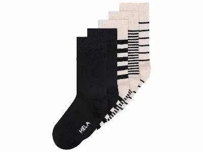 MELA MELA Bio-Socken 'Basic' 5 Paar, mix a lot of black stripes,