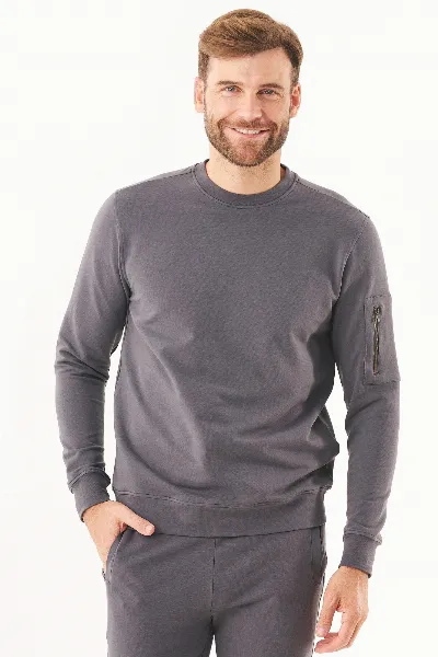 ORGANICATION ORGANICATION Herren vegan Sweatshirt Asphalt
