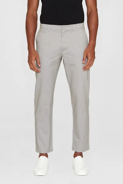 KnowledgeCotton Apparel KnowledgeCotton Apparel Herren vegan Chino Hose Chuck Regular Twill Alloy Grau