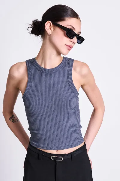 JAN N JUNE JAN 'N JUNE Damen vegan Tank Top Rib Porto Turbulence