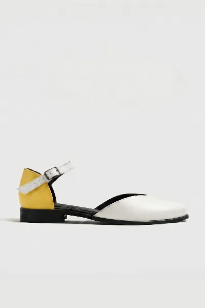 BOHEMA BOHEMA Damen vegan Pumps Alexa Gelb/WeiÃŸ