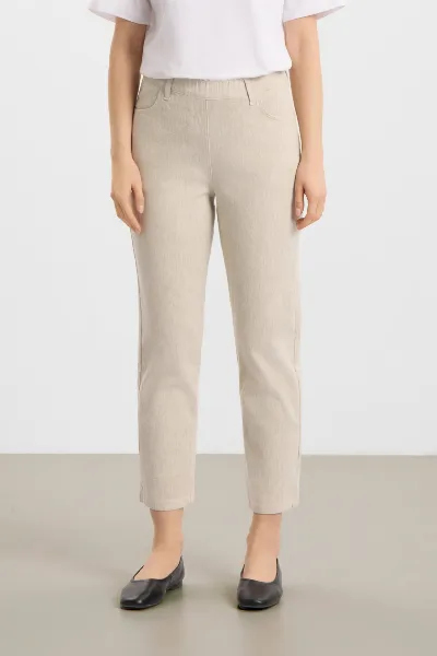 LAURIE LAURIE Damen vegan Hose Kelly Regular Cropped Grau Sand