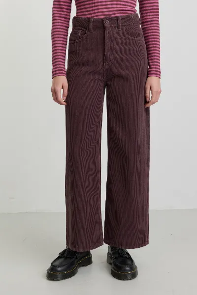 recolution Recolution Damen vegan Hose Corduroy Erica Dark Plum