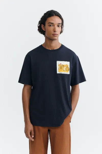 thinking mu Thinking MU Herren vegan T-Shirt Aaron Straw Camp Navy