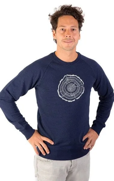 Life-Tree Life-Tree Sweater aus Biobaumwolle Fairwear für Herren Treeslice in Denim Blue