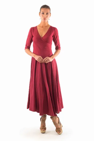 RAVENS VIEW IBIZA RAVENS VIEW IBIZA Damen vegan Kleid Veronika Burgundy Rot