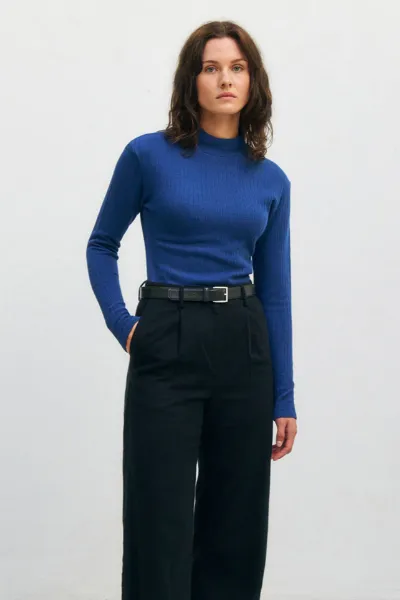 Rotholz Rotholz Damen vegan Longsleeve Heavy Ribbed Königsblau