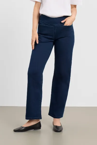 LAURIE LAURIE Damen vegan Hose Thea Straight Sl Dunkelblauer Denim