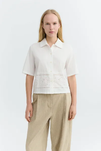 thinking mu Thinking MU Damen vegan Bluse Ane Bestickt