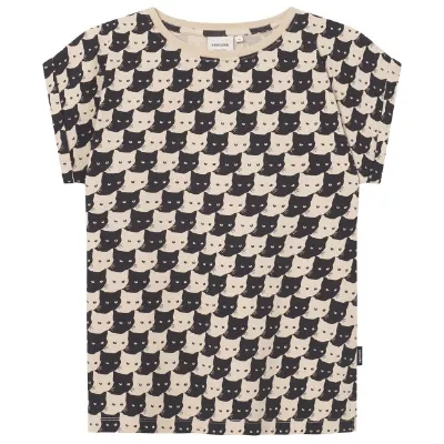 Dedicated DEDICATED - Women's T-Shirt Visby Pepita Cats - T-Shirt