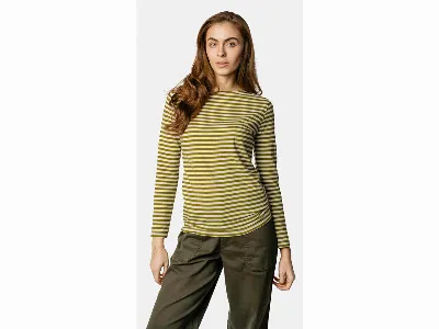 Living Crafts Living Crafts Bio-Damen-Langarmshirt SINIA mit U-Boot-Ausschnitt, cedar/cream,