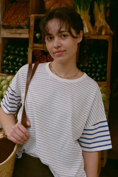 Nénés NÃ©nÃ©s Damen vegan T-Shirt Claire Gestreift