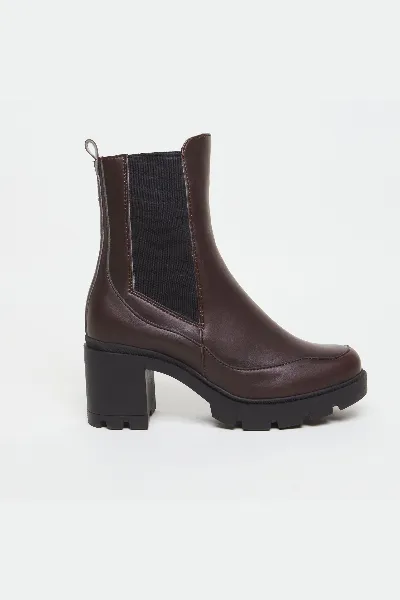AGAZI AGAZI Damen vegan Stiefel Vicky Veganes Ã–ko-Leder Chocolate Brown