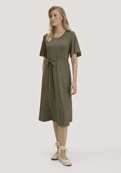hessnatur hessnatur Damen Jersey Kleid Kniebedeckend Slim aus TENCEL™ Lyocell - grün