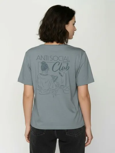 GreenBomb GREENBOMB Anti Social Nova - Kastiges T-Shirt aus Bio-Baumwolle / hochwertiger Print / GOTS / Fair & Vegan